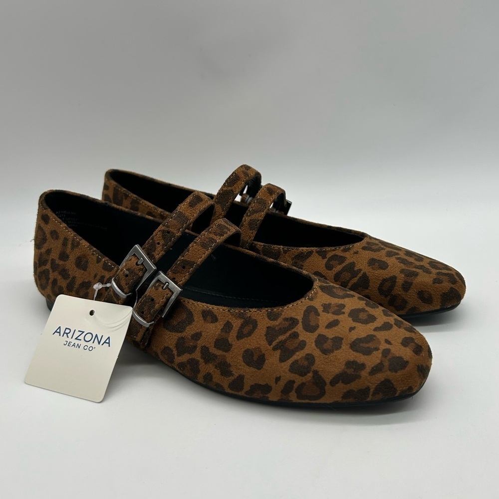 Arizona Jean Co AZ Helena Cheetah Women’s Mary Jane Flats 7.5 Leopard Print NWB - Picture 4 of 9